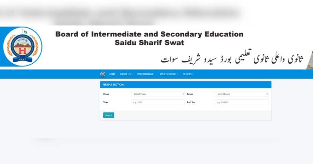 BISE Swat Class 12 Result 2025
