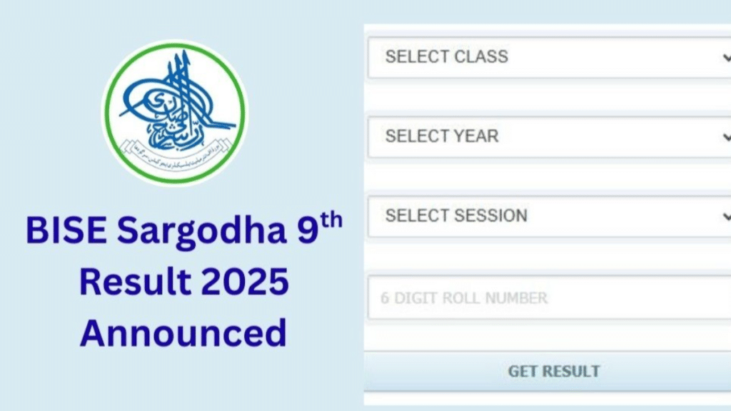 BISE Sargodha Class 9th Result 2025 announced