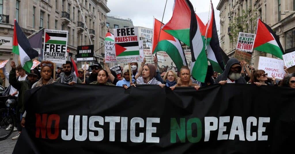 Europe sees mass Gaza protests; arrests reported in London