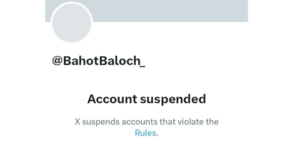 Fake twitter account of BLA's Bahot Baloch run by Indian Raw officer permanently suspended