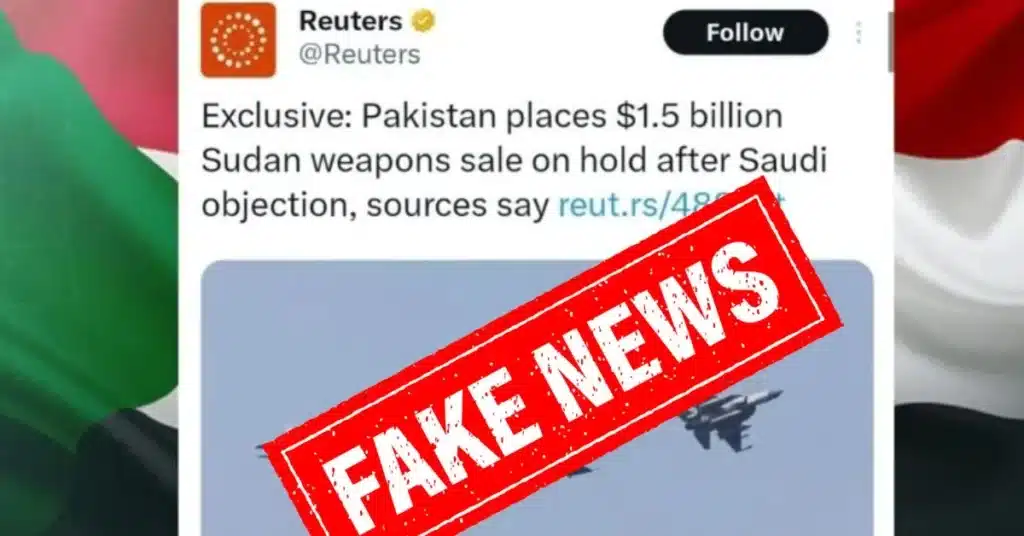 Pakistan rejects Reuters claim on $1.5B Sudan arms deal as fake