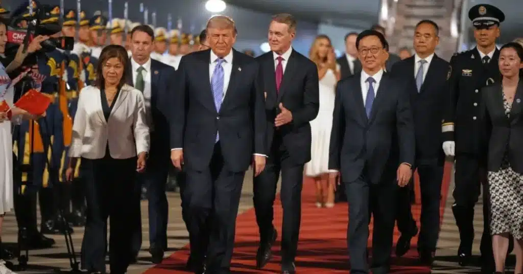 Trump lands in China