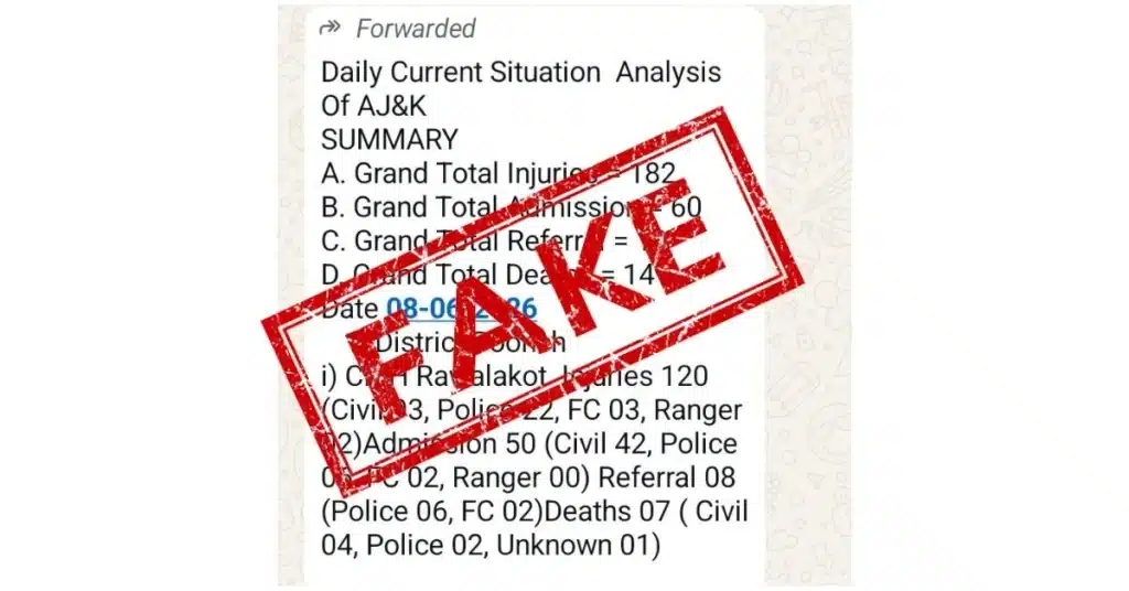 Fake WhatsApp message