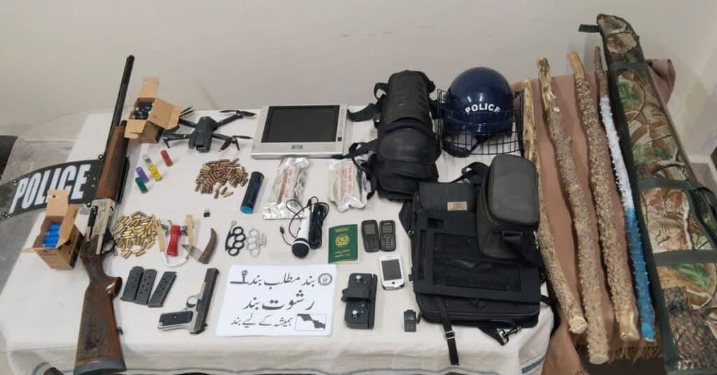 LEAs Raid House of Banned JAAC Leader, Arms and Suspicious Material Recovered