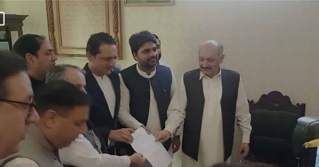 Barrister Iftikhar Gilani submits nomination papers for AJK Prime Minister