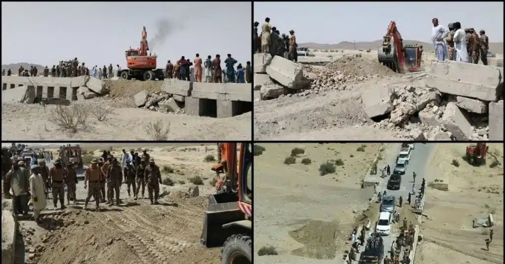 FC Balochistan repairs bridge damaged by FAH militants near Panjpai
