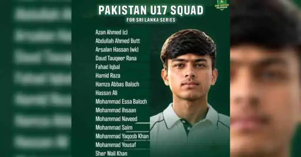 Azan Ahmed named Pakistan U17 captain for Sri Lanka series